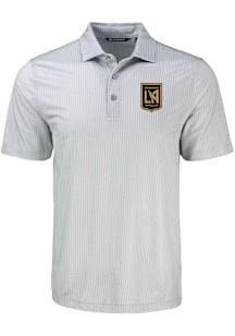 Cutter and Buck Los Angeles FC Mens Grey Pike Shadow Check Short Sleeve Polo