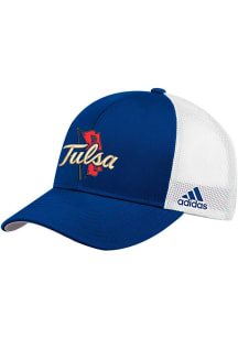 Adidas Tulsa Golden Hurricane Structured Adjustable Mesh Design Adjustable Hat - Blue