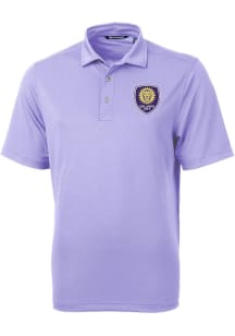 Cutter and Buck Orlando City SC Mens Lavender Virtue Eco Pique Short Sleeve Polo