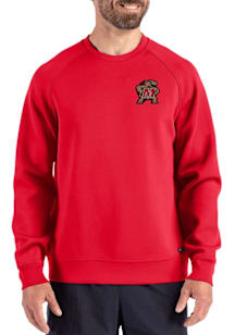 Cutter and Buck Maryland Terrapins Mens Red Roam Long Sleeve Crew Sweatshirt