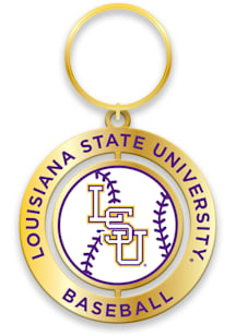 LSU Tigers Baseball Spinner Keychain - Purple