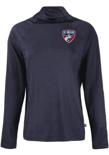 Cutter and Buck FC Dallas Womens Navy Blue Coastline Eco Funnel Neck Crew Sweatshirt