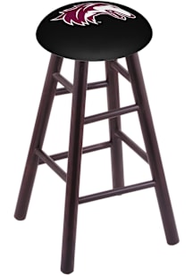 Southern Illinois Salukis Round Cushion Maple Pub Stool - Brown