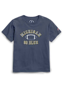 Youth Navy Blue Michigan Wolverines No 1 Football Short Sleeve T-Shirt