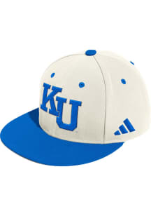 Adidas Kansas Jayhawks Mens White Baseball Wool Fitted Fitted Hat