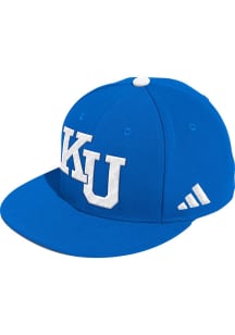 Adidas Kansas Jayhawks Mens Blue Baseball Wool Fitted Fitted Hat