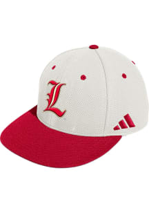 Adidas Louisville Cardinals Mens White Gold Standard Baseball Fitted Hat