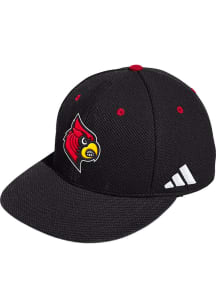 Adidas Louisville Cardinals Mens Black Fitted Mesh Fitted Hat