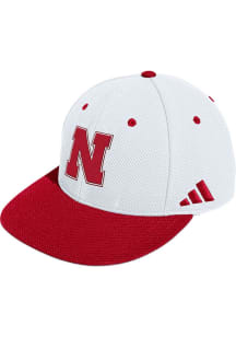 Nebraska Cornhuskers Adidas Fitted Mesh Fitted Hat - White