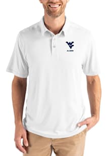 Cutter and Buck West Virginia Mountaineers Mens White Alumni Coastline Eco Short Sleeve Polo
