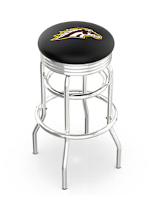 Western Michigan Broncos Double-Ring Swivel Chrome Pub Stool - Black