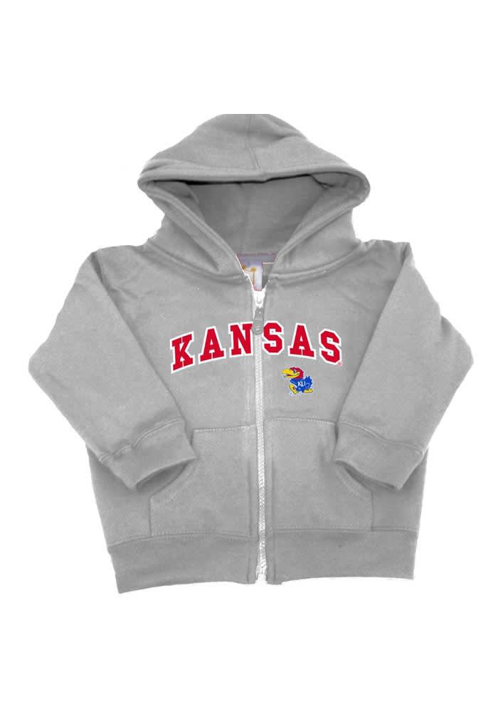 Kansas Jayhawks Baby Arch Long Sleeve Full Zip Sweatshirt - Grey