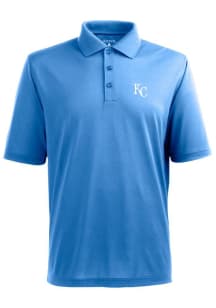 Antigua Kansas City Royals Mens Blue Xtra-Lite Short Sleeve Polo