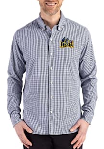 Mens Drexel Dragons Navy Blue Cutter and Buck Skyline Long Sleeve Dress Shirt