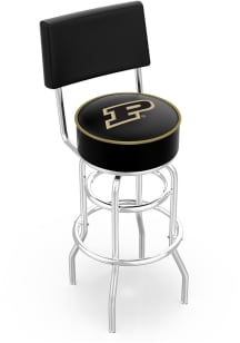 Black Purdue Boilermakers Double-Ring Swivel with Back Pub Stool