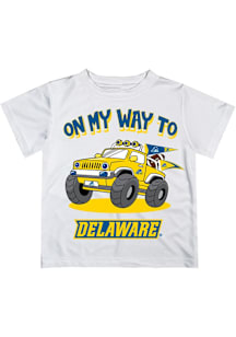 Vive La Fete Delaware Fightin' Blue Hens Toddler White On My Way Short Sleeve T-Shirt