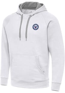 Antigua Navy Mens White Victory Long Sleeve Hoodie
