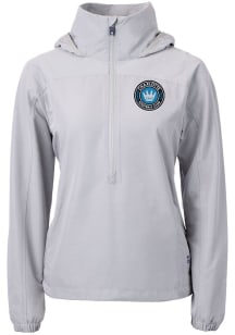 Cutter and Buck Charlotte FC Womens Grey Charter Eco Long Sleeve Pullover