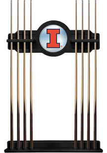 Black Illinois Fighting Illini Solid Wood Cue Rack Pool Cue