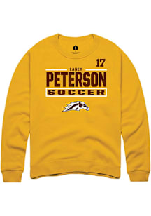 Laney Peterson Western Michigan Broncos Mens Gold NIL Stacked Box Player Crew