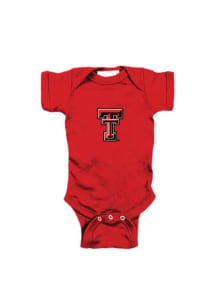 Texas Tech Red Raiders Baby Red Embroidered Logo Short Sleeve One Piece