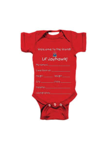 Kansas Jayhawks Baby Red Keepsake Short Sleeve One Piece