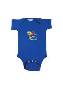 Kansas Jayhawks Baby Blue Embroidered Logo Short Sleeve One Piece