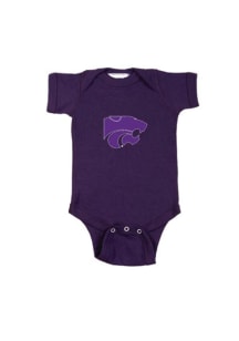 K-State Wildcats Baby Purple Embroidered Logo Short Sleeve One Piece