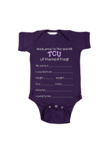 TCU Horned Frogs Baby Purple Keepsake Short Sleeve One Piece
