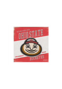 White Ohio State Buckeyes 14x14 Canvas Wall Art