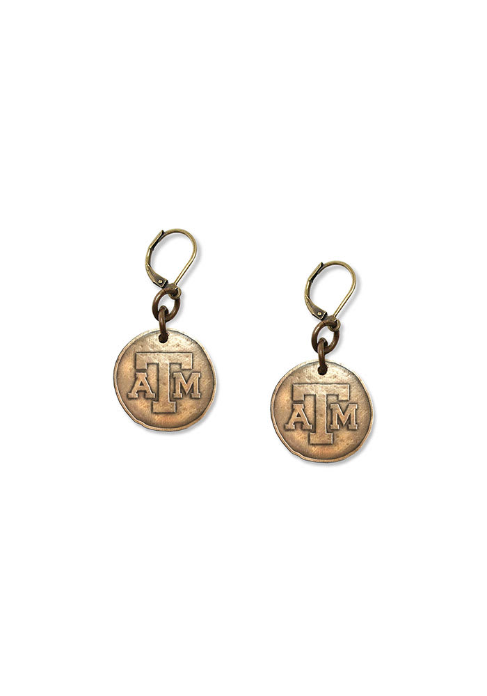 Texas A&M Antique Bronze Earrings