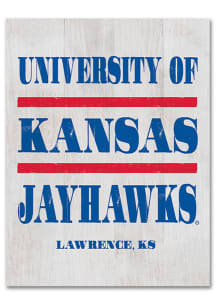 Kansas Jayhawks Large Rectangle Block Sign