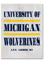 Michigan Wolverines Large Rectangle Block Sign