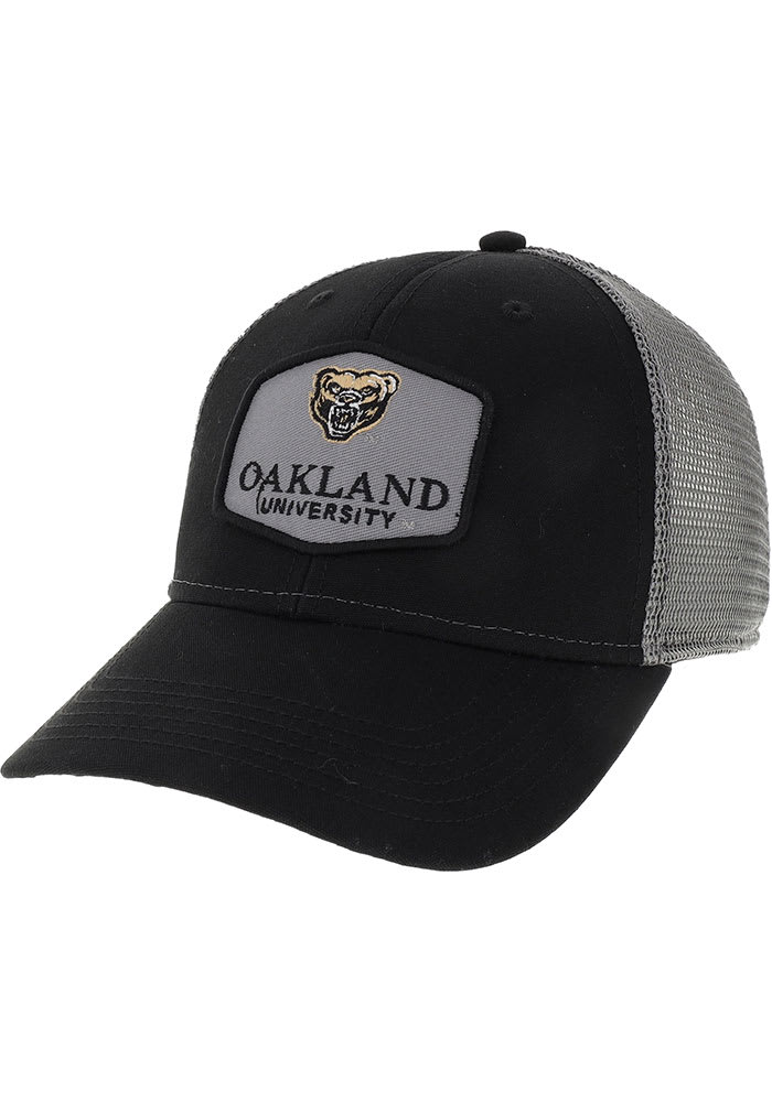 Oakland University Golden Grizzlies Lo-Pro Snap Trucker Adjustable Hat - Black