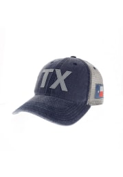 Texas Flag Side Patch Meshback Adjustable Hat - Navy Blue