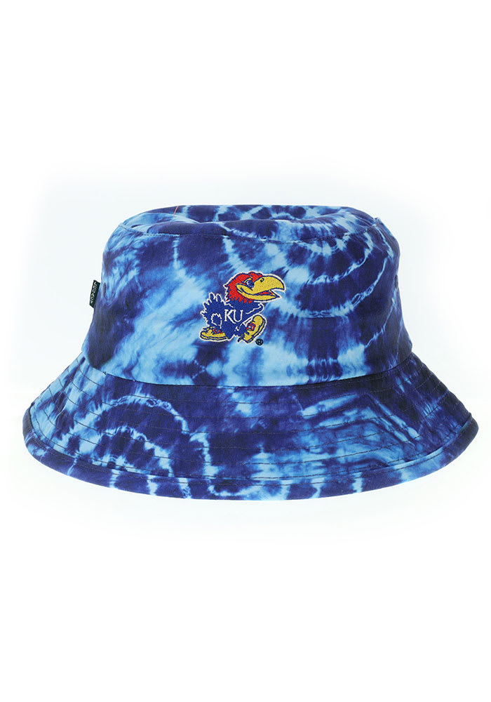 Kansas Jayhawks Blue Tie Dye Mens Bucket Hat