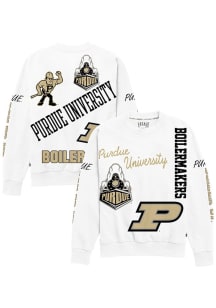 Purdue Boilermakers Womens White Kelsey Crew Sweatshirt