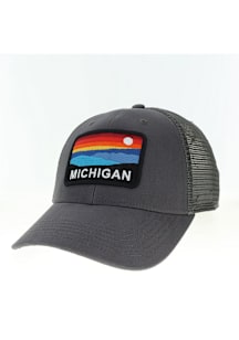 Michigan Lo-Pro Snap Trucker Adjustable Hat - Grey