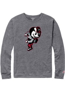 Mens Grey Ohio State Buckeyes Brutus Long Sleeve Fashion T Shirt