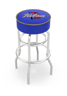 Black Tulsa Golden Hurricane Double-Ring Swivel Pub Stool
