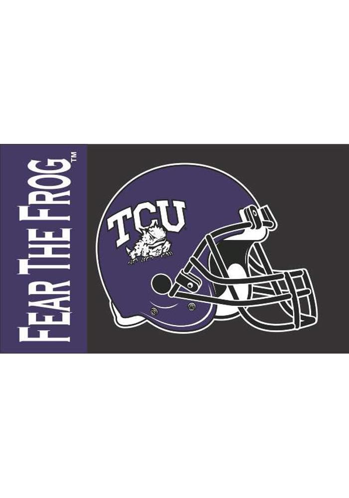 TCU Horned Frogs 3x5 Fear The Frog Grommet Purple Silk Screen Grommet Flag
