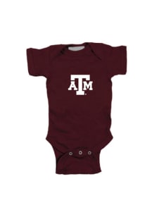 Texas A&amp;M Aggies Baby Maroon Embroidered Logo Short Sleeve One Piece