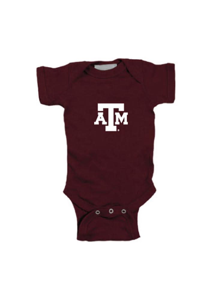 Texas A&M Aggies Baby Maroon Embroidered Logo Short Sleeve One Piece