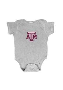 Texas A&amp;M Aggies Baby Grey Embroidered Logo Short Sleeve One Piece