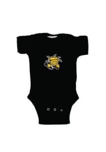 Wichita State Shockers Baby Black Embroidered Logo Short Sleeve One Piece