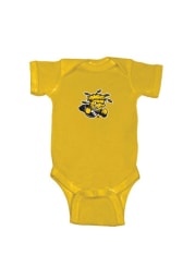 Wichita State Shockers Baby Gold Embroidered Logo Short Sleeve One Piece