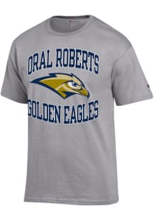 Champion Oral Roberts Golden Eagles Grey Number One Short Sleeve T Shirt