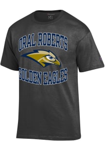 Champion Oral Roberts Golden Eagles Charcoal Number One Short Sleeve T Shirt