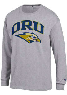 Champion Oral Roberts Golden Eagles Grey Arch Mascot Long Sleeve T Shirt