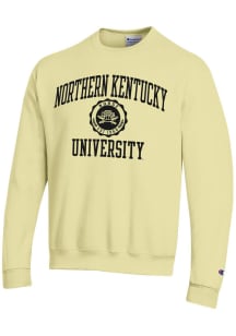 Champion Northern Kentucky Norse Mens Yellow Number One Graphic Long Sleeve Crew Sweatshirt